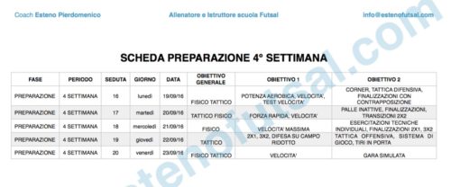 Preparation Program 4th settimanattimana
